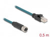 Delock 60076 M12 Adapter Cable X-Coded 8 Pin Female To Rj45 Male 50 Cm