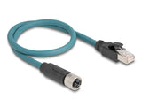 Delock 60076 M12 Adapter Cable X-Coded 8 Pin Female To Rj45 Male 50 Cm