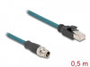 Delock 60077 M12 Adapter Cable X-Coded 8 Pin Male To Rj45 Male 50 Cm