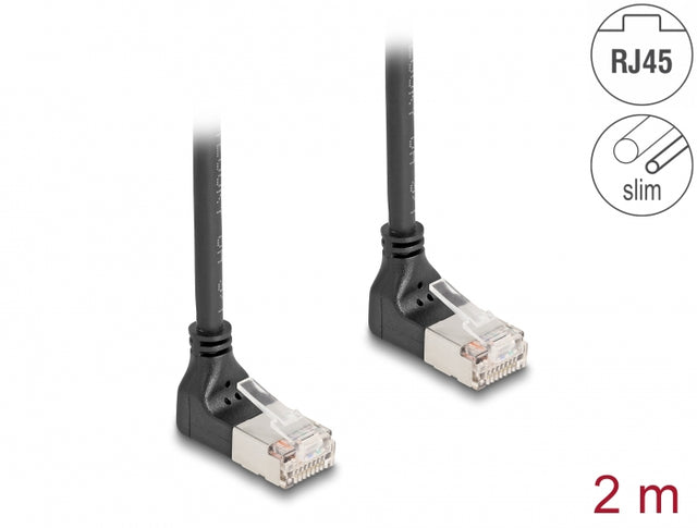 Delock 80282 Rj45 Network Cable Cat.6A S/Ftp Slim 90° Upwards