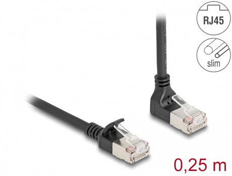 Delock 80285 Rj45 Network Cable Cat.6A S/Ftp Slim 90° Upwards Angled