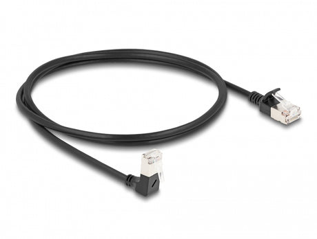 Delock 80305 Rj45 Network Cable Cat.6A S/Ftp Slim 90° Downwards Angled