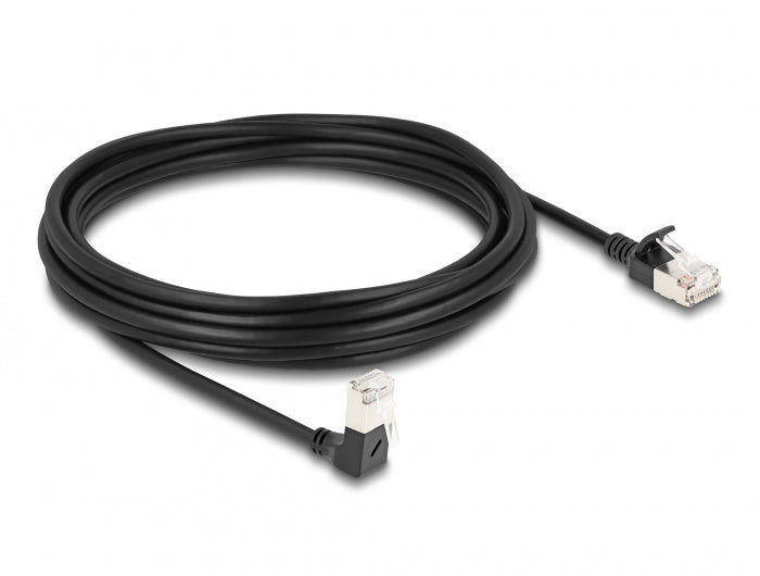 Delock 80308 Rj45 Network Cable Cat.6A S/Ftp Slim 90° Downwards Angled