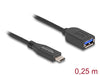 Delock 60567 Usb 10 Gbps Coaxial Cable Usb Type-C™ Male To Type-A Female 25 Cm