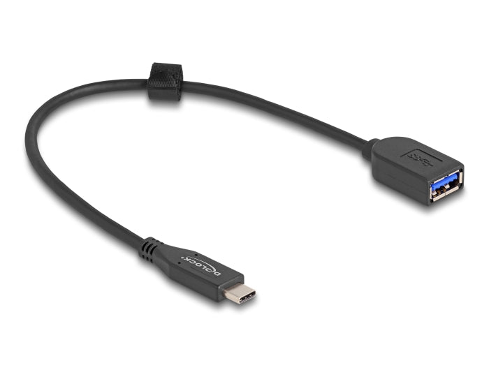 Delock 60567 Usb 10 Gbps Coaxial Cable Usb Type-C™ Male To Type-A Female 25 Cm