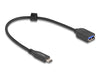 Delock 60567 Usb 10 Gbps Coaxial Cable Usb Type-C™ Male To Type-A Female 25 Cm