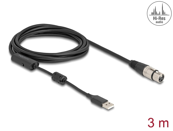 Delock 84178 High-Res Audio Converter Cable Xlr 3 Pin To Usb Type-A