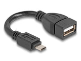 Delock 83018 Usb 2.0 Otg Cable Type Micro-B Male To Type-A Female 11 Cm