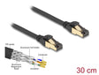 Delock 80246 Rj45 Network Cable Cat.6A Male To Male S/Ftp Black 30 Cm