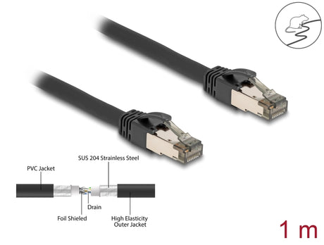 Delock 80240 Rj45 Network Cable Cat.6A U/Ftp Ultra Flexible