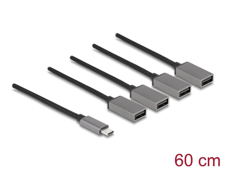 Delock 64210 4 Port Usb 2.0 Cable Hub With Usb Type-C™ Connector 60 Cm