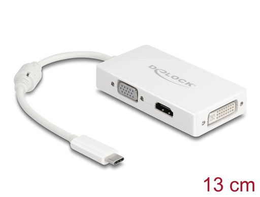 Delock 63924 Adapter Usb Type-C™ Male > Vga / Hdmi / Dvi Female White