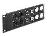 Delock 88055 19″ D-Type Patch Panel 24 Port 2U Black