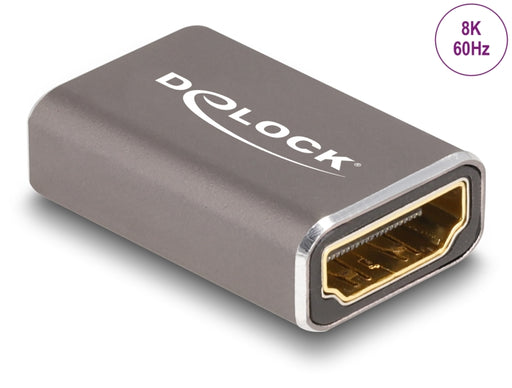 Delock 60078 Hdmi Adapter Female To Female 8K 60 Hz Grey Metal