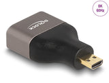 Delock 60079 Hdmi Adapter Micro-D Male To A Female 8K 60 Hz Grey Metal