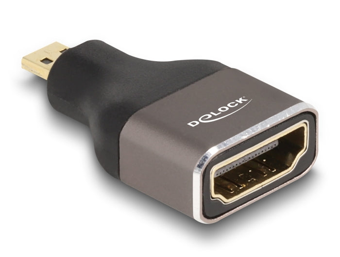 Delock 60079 Hdmi Adapter Micro-D Male To A Female 8K 60 Hz Grey Metal