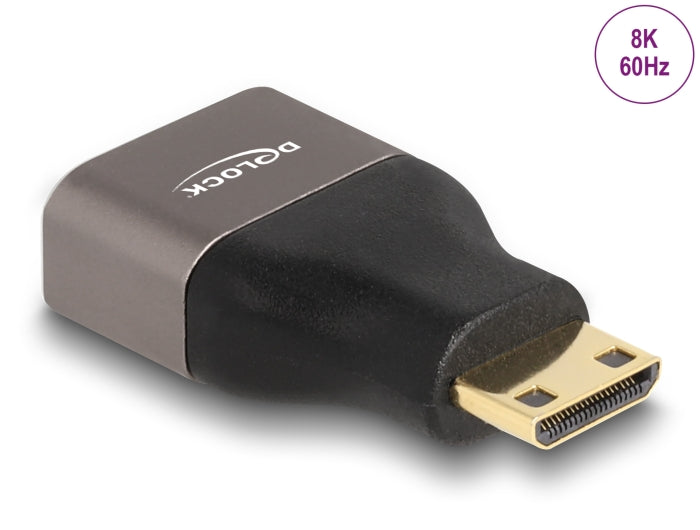 Delock 60080 Hdmi Adapter Mini-C Male To A Female 8K 60 Hz Grey Metal