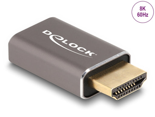 Delock 60081 Hdmi Adapter Male To Female 8K 60 Hz Grey Metal