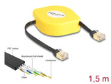 Delock 80239 Rj45 Retractable Cable Cat.6A Stp 1.5 M Black / Yellow