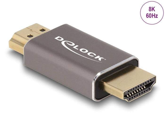 Delock 60086 Hdmi Adapter Male To Male 8K 60 Hz Grey Metal