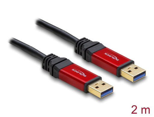 Delock 82745 Usb 3.2 Gen 1 Cable Type-A Male To Type-A Male 2 M Metal