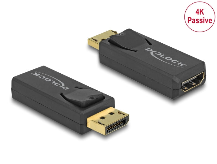 Delock 65571 Adapter Displayport 1.2 Male > Hdmi Female 4K Passive Black