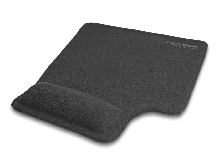 Delock 12111 Ergonomic Mouse Pad With Gel Wrist Rest Left-Hander Black