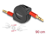 Delock 85369 Audio Retractable Cable 3.5 Mm 3 Pin Stereo Jack Male To Male