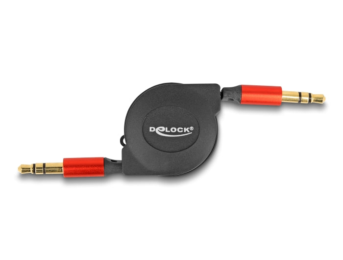 Delock 85369 Audio Retractable Cable 3.5 Mm 3 Pin Stereo Jack Male To Male