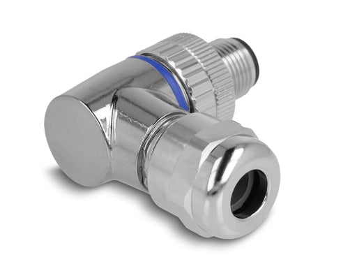 Delock 60540 M12 Connector A-Coded 4 Pin Male For Mounting 90° Angled Metal