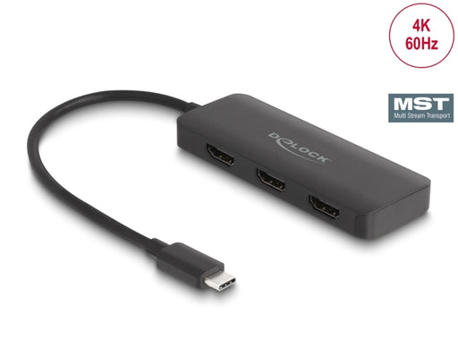 Delock 88040 Usb Type-C™ Splitter (Dp Alt Mode) To 3 X Hdmi Mst 4K 60 Hz