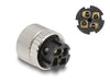 Delock 60565 M12 Connector A-Coded 4 Pin Female For Mounting 90° Angled Metal