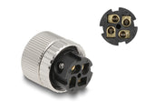 Delock 60565 M12 Connector A-Coded 4 Pin Female For Mounting 90° Angled Metal