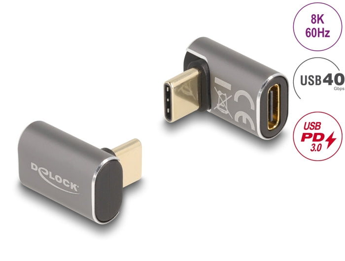 Delock 60054 Usb Adapter 40 Gbps Usb Type-C Pd 3.0 100 W Male To Female Angled