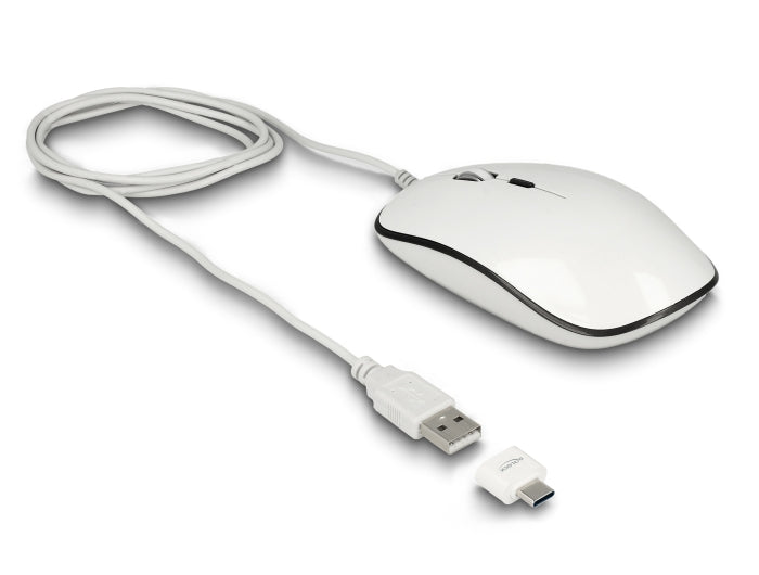 Delock 12532 Optical 4-Button Usb Type-A + Usb Type-C™ Desktop Mouse