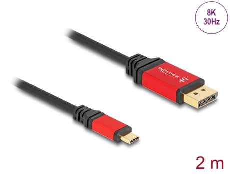 Delock 80093 Usb Type-C™ To Displayport Cable With Hdr Function 2 M Red