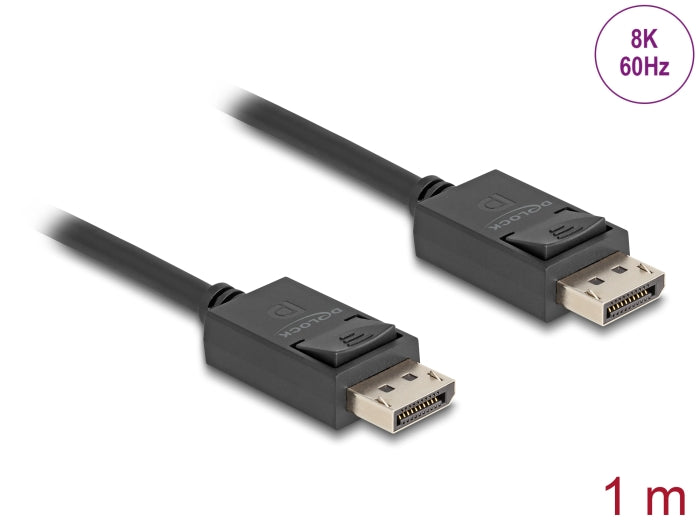 Delock 80492 Displayport Cable 16K 30 Hz / 8K 60 Hz 40 Gbps 1 M