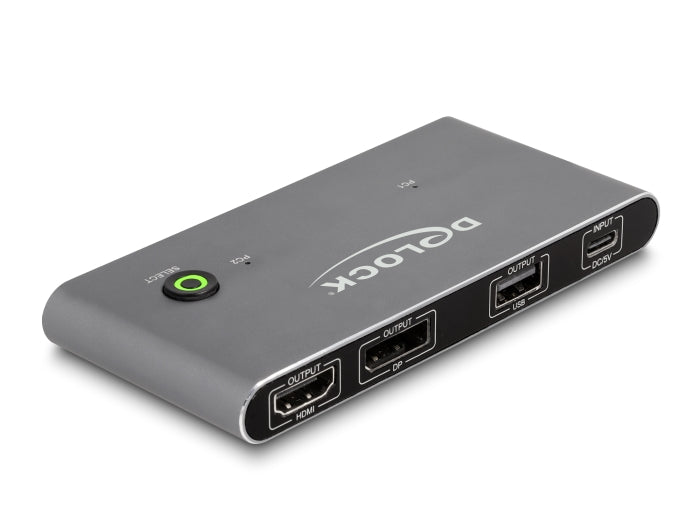 Delock 11485 Usb-C™ Kvm Switch To Hdmi And Displayport 8K Mst With Usb 2.0