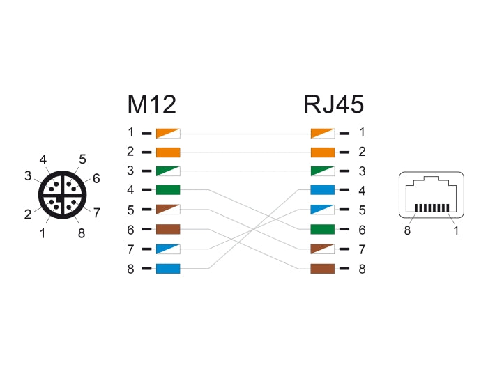 Delock 60065 M12 Adapter X-Coded 8 Pin Male To Rj45 Jack Straight