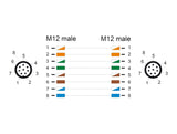 Delock 80411 M12 Cable A-Coded 8 Pin Male To Male Pur (Tpu) 1 M