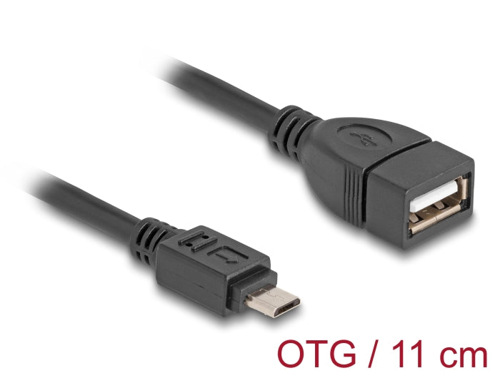 Delock 83018 Usb 2.0 Otg Cable Type Micro-B Male To Type-A Female 11 Cm