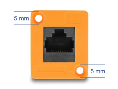 Delock 87997 D-Type Module Rj45 Jack To Jack 90° Angled Orange