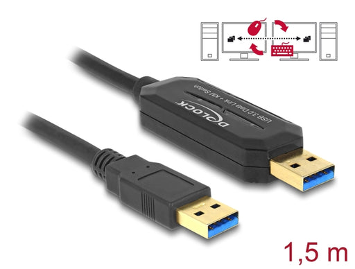 Delock 83647 Usb 5 Gbps Data Link Cable + Km Switch Type-A To Type-A 1.5 M