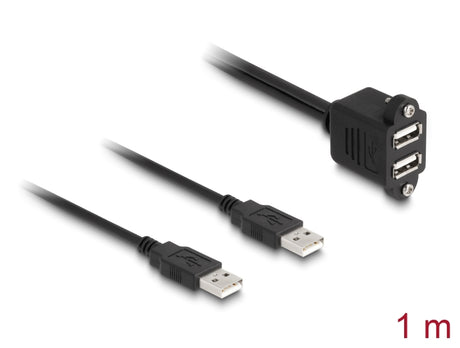 Delock 88105 Usb 2.0 Cable 2 X Usb Type-A Male To 2 X Usb Type-A Female