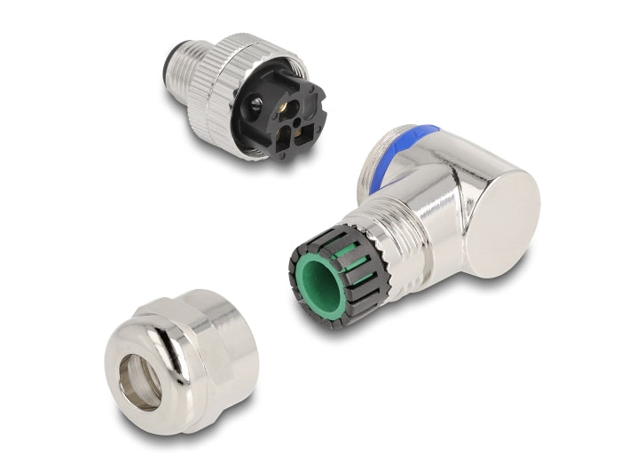 Delock 60539 M12 Connector 3 Pin Male For Mounting 90° Angled