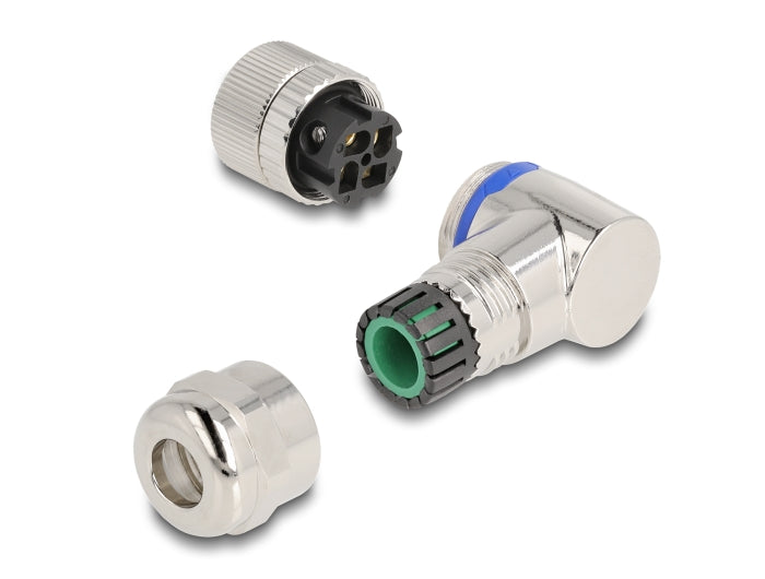 Delock 60565 M12 Connector A-Coded 4 Pin Female For Mounting 90° Angled Metal