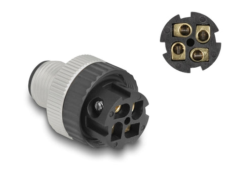 Delock 60533 M12 Connector A-Coded 4 Pin Male For Mounting