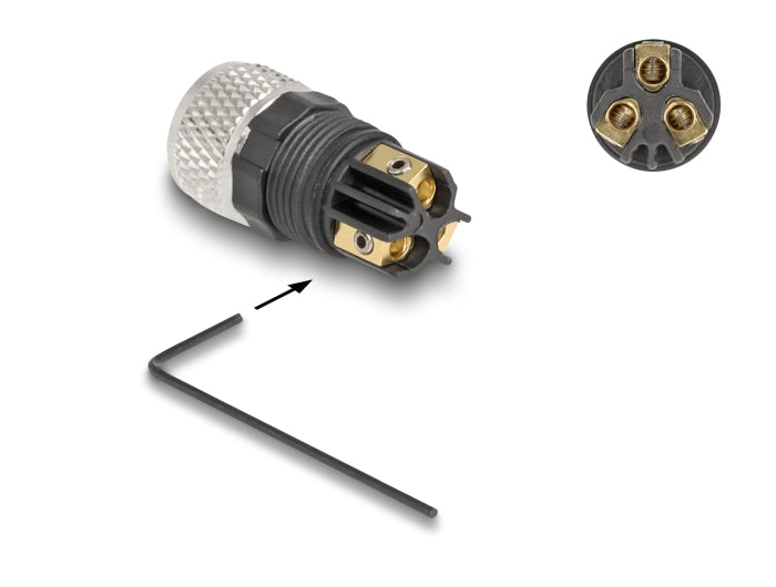 Delock 60531 M8 Connector A-Coded 3 Pin Female For Mounting