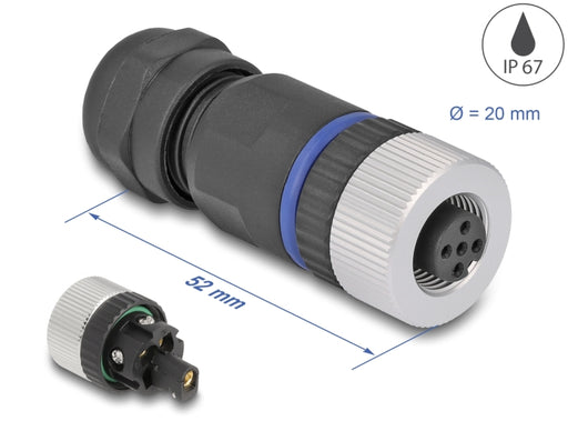 Delock 60537 M12 Connector A-Coded 5 Pin Female For Mounting