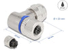 Delock 60542 M12 Connector A-Coded 3 Pin Female For Mounting 90° Angled Metal